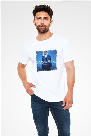 Chris Brown Baskılı Unisex Beyaz Tişört