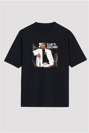 Chris Brown Baskılı Unisex Oversize Siyah Tişört