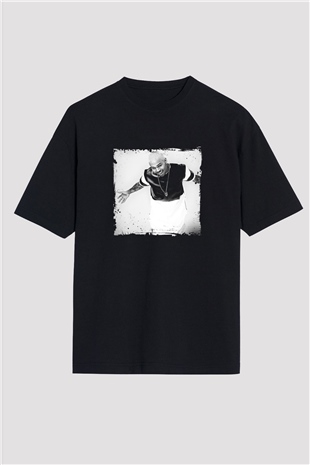 Chris Brown Baskılı Unisex Oversize Siyah Tişört