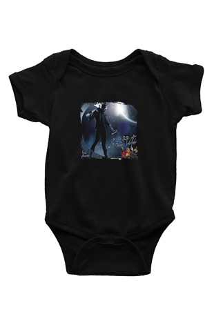 Chris Brown Baskılı Unisex Siyah Bebek Body - Zıbın