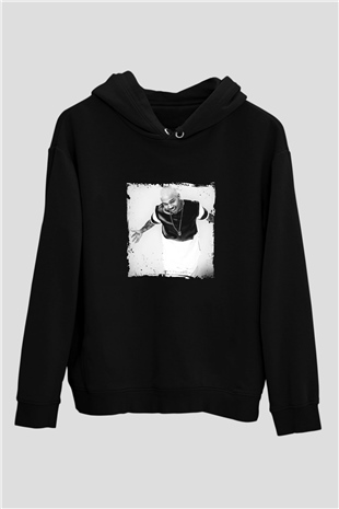 Chris Brown Baskılı Unisex Siyah Hoodie