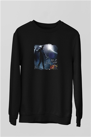 Chris Brown Baskılı Unisex Siyah Sweatshirt