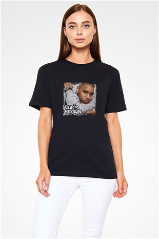 Chris Brown Baskılı Unisex Siyah Tişört