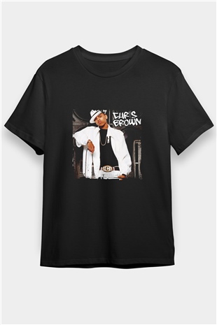 Chris Brown Baskılı Unisex Siyah Tişört