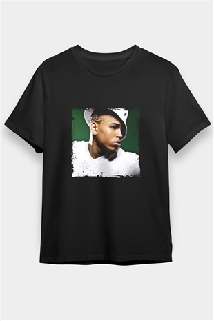 Chris Brown Baskılı Unisex Siyah Tişört