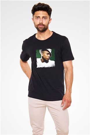 Chris Brown Baskılı Unisex Siyah Tişört