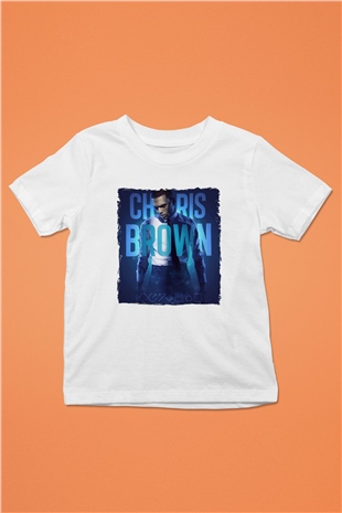 Chris Brown Beyaz Unisex Çocuk Tişört