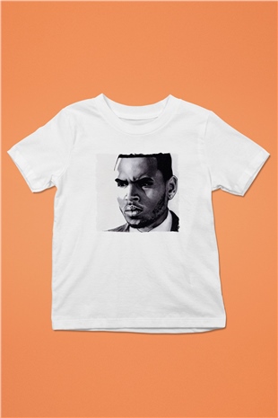 Chris Brown Beyaz Unisex Çocuk Tişört