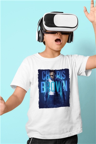 Chris Brown Beyaz Unisex Çocuk Tişört
