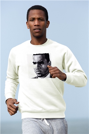 Chris Brown Beyaz Unisex Sweatshirt