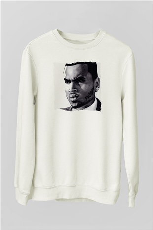Chris Brown Beyaz Unisex Sweatshirt