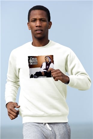 Chris Brown Beyaz Unisex Sweatshirt