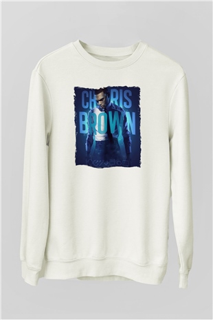 Chris Brown Beyaz Unisex Sweatshirt