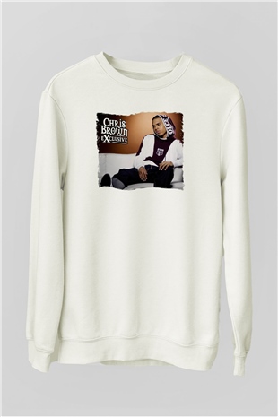 Chris Brown Beyaz Unisex Sweatshirt