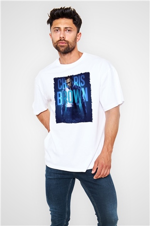 Chris Brown Beyaz Oversize Tişört Oversize T-shirt - TişörtFabrikası