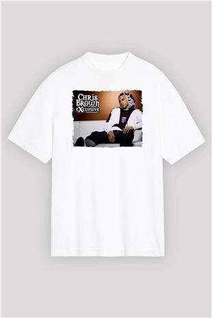 Chris Brown Beyaz Oversize Tişört Oversize T-shirt - TişörtFabrikası