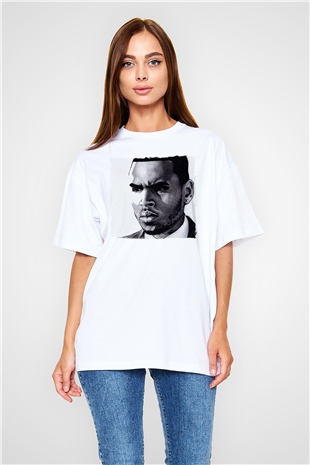 Chris Brown Beyaz Oversize Tişört Oversize T-shirt - TişörtFabrikası