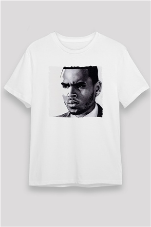 Chris Brown Beyaz Unisex Tişört T-Shirt - TişörtFabrikası