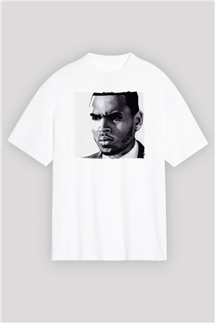 Chris Brown Beyaz Oversize Tişört Oversize T-shirt - TişörtFabrikası