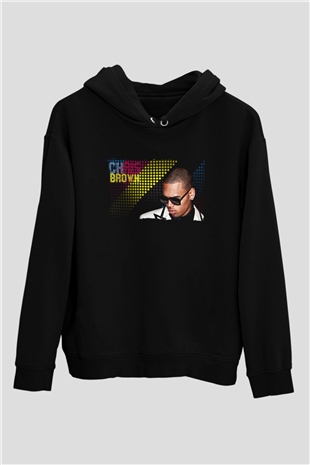 Chris Brown Siyah Unisex Kapüşonlu Sweatshirt