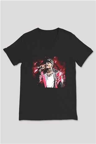 Chris Brown Siyah Unisex V Yaka Tişört