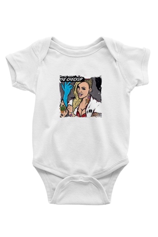 Chris Webby Baskılı Unisex Beyaz Bebek Body - Zıbın