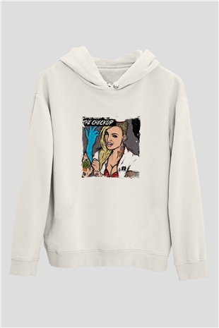 Chris Webby Baskılı Unisex Beyaz Kapüşonlu Sweatshirt