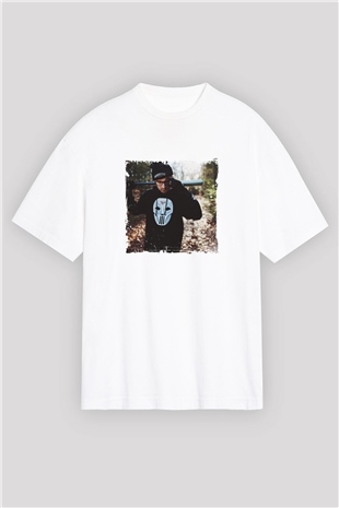 Chris Webby Baskılı Oversize Beyaz Tişört