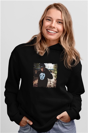 Chris Webby Baskılı Unisex Siyah Hoodie