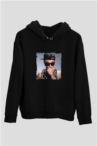 Chris Webby Baskılı Unisex Siyah Hoodie