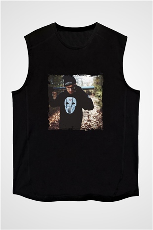 Chris Webby Baskılı Unisex Siyah Kolsuz Tişört