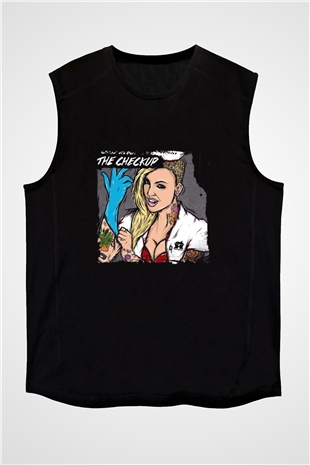 Chris Webby Baskılı Unisex Siyah Kolsuz Tişört