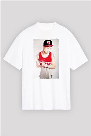 Chris Webby Beyaz Oversize Tişört Oversize T-shirt - TişörtFabrikası