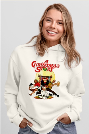Christmas Story Beyaz Unisex Hoodie