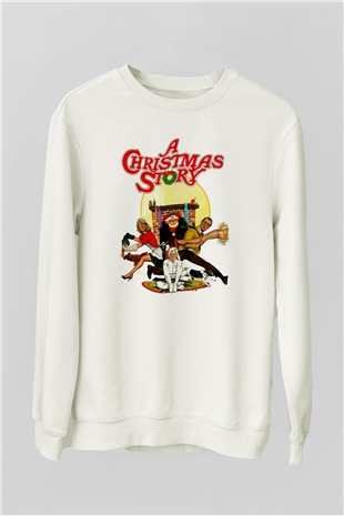 Christmas Story Beyaz Unisex  Sweatshirt