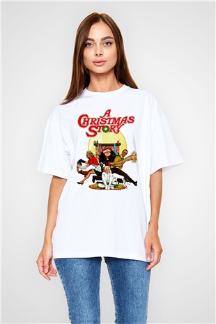 Christmas Story Beyaz Oversize Tişört
