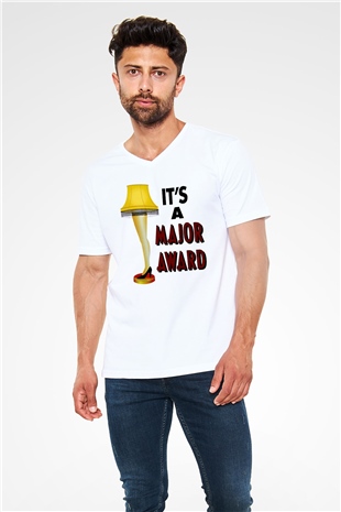 Christmas Story Beyaz Unisex  V Yaka Tişört