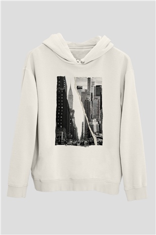 Chrysler Binası Beyaz Unisex Hoodie