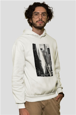 Chrysler Binası Beyaz Unisex Hoodie