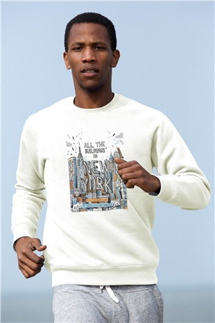 Chrysler Binası Beyaz Unisex Sweatshirt