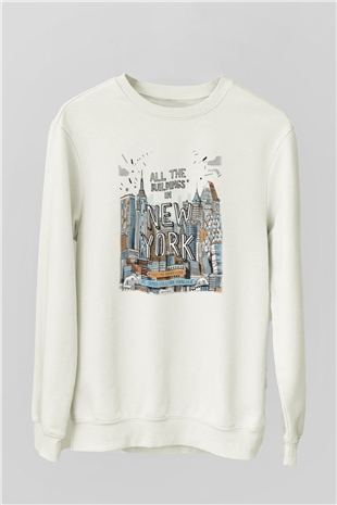 Chrysler Binası Beyaz Unisex Sweatshirt