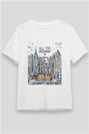 Chrysler Binası Beyaz Unisex Tişört T-Shirt - TişörtFabrikası
