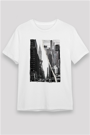 Chrysler Binası Beyaz Unisex Tişört T-Shirt - TişörtFabrikası