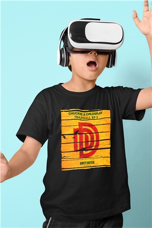 Chuckie Siyah Unisex Çocuk Tişört