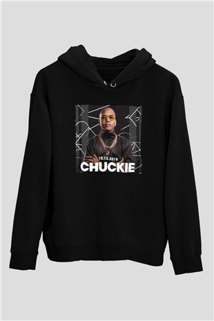 Chuckie Siyah Unisex Kapüşonlu Sweatshirt