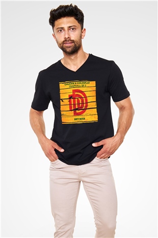 Chuckie Siyah Unisex V Yaka Tişört