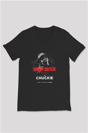 Chuckie Siyah Unisex V Yaka Tişört