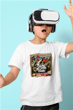 Chunk No Captain Chunk Baskılı Unisex Beyaz Çocuk Tişört