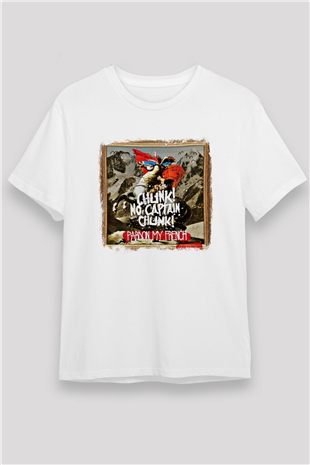 Chunk No Captain Chunk Baskılı Unisex Beyaz Tişört