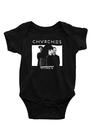 CHVRCHES Baskılı Siyah Bebek Body - Zıbın